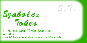 szabolcs tokes business card